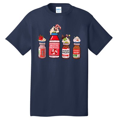 Peppermint Mocha Propofol Nurse Rn Christmas Tall T-Shirt