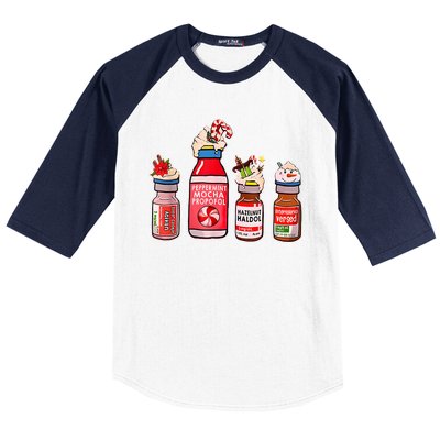 Peppermint Mocha Propofol Nurse Rn Christmas Baseball Sleeve Shirt