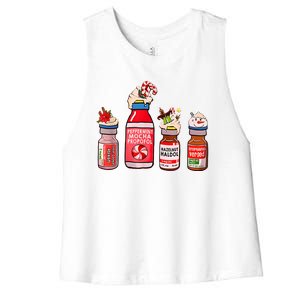 Peppermint Mocha Propofol Nurse Rn Christmas Women's Racerback Cropped Tank