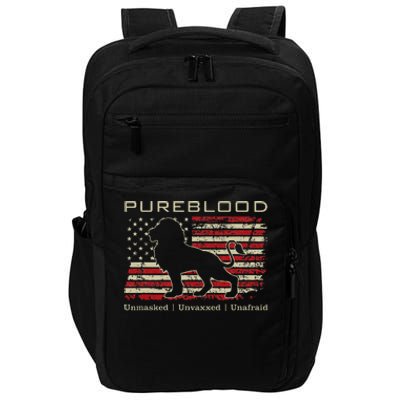 Pureblood Movement Pureblood Medical Freedom Lion Usa Flag Impact Tech Backpack