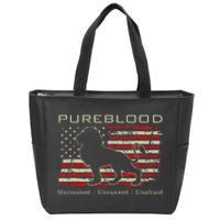 Pureblood Movement Pureblood Medical Freedom Lion Usa Flag Zip Tote Bag