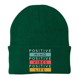 Positive Mind Positive Vibes Positive Life Knit Cap Winter Beanie