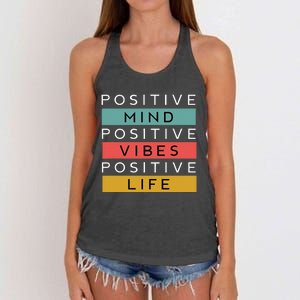 Positive Mind Positive Vibes Positive Life Women's Knotted Racerback Tank