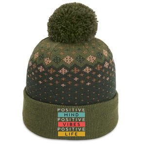 Positive Mind Positive Vibes Positive Life The Baniff Cuffed Pom Beanie