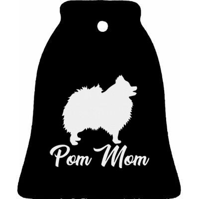 Pom Mom Pomeranian Ceramic Bell Ornament