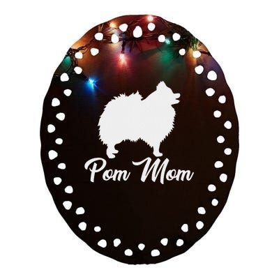 Pom Mom Pomeranian Ceramic Oval Ornament