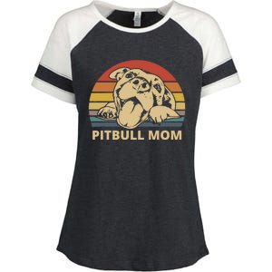 Pitbull Mom Pittie Dog Lovers Mother's Day Gifts Enza Ladies Jersey Colorblock Tee