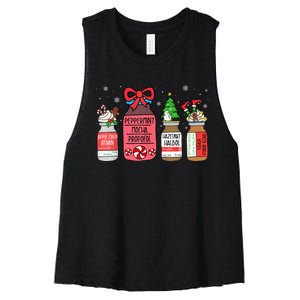 Peppermint Mocha Propofol Christmas Nurse Er Ed Icu Rn Scrub Women's Racerback Cropped Tank