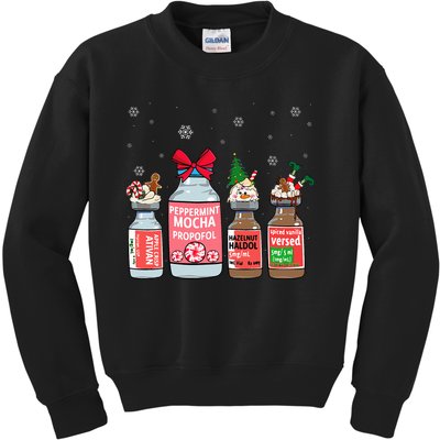 Peppermint Mocha Propofol Christmas Nurse Nursing Kids Sweatshirt