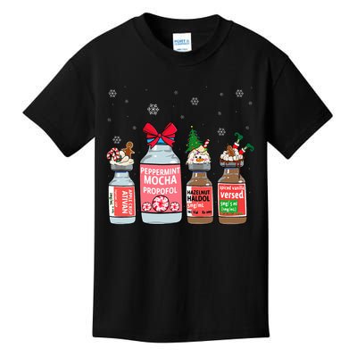 Peppermint Mocha Propofol Christmas Nurse Nursing Kids T-Shirt