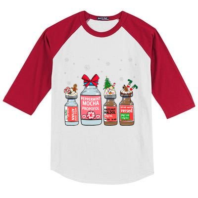 Peppermint Mocha Propofol Christmas Nurse Nursing Kids Colorblock Raglan Jersey