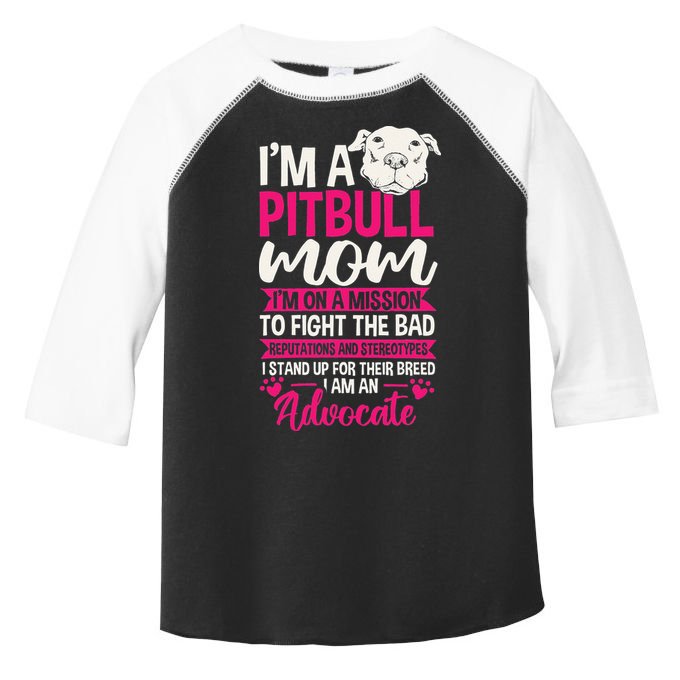 Pitbull Mom Pit Bull Terrier Mommy Pibble Mother's Day Toddler Fine Jersey T-Shirt
