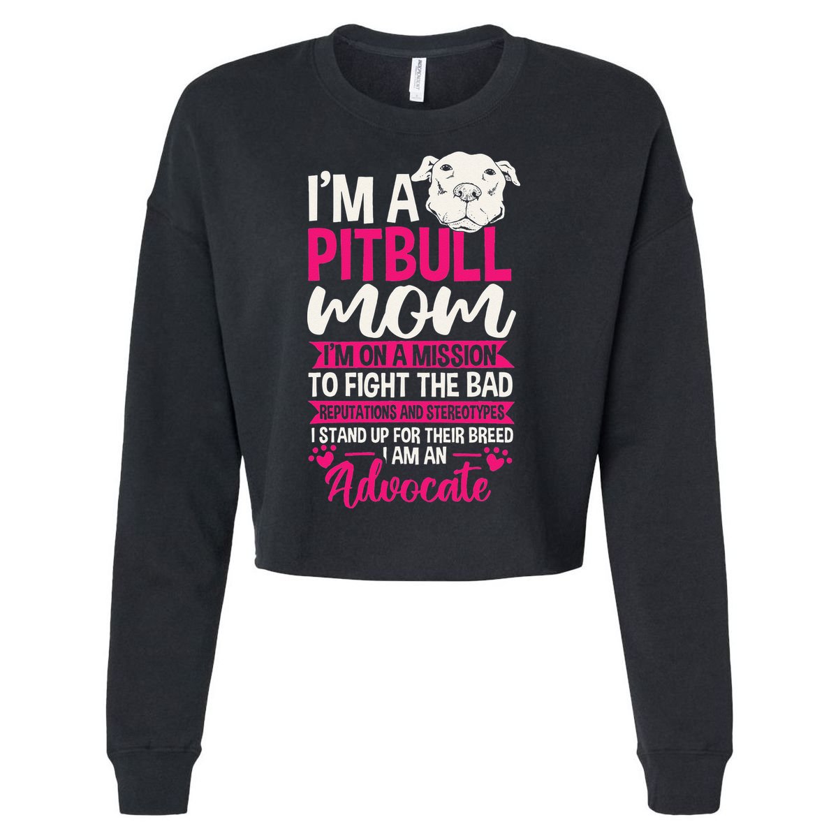 Pitbull Mom Pit Bull Terrier Mommy Pibble Mother's Day Cropped Pullover Crew