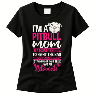 Pitbull Mom Pit Bull Terrier Mommy Pibble Mother's Day Womens T-Shirt