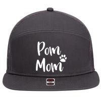 Pom Mom Pomeranian Mom Pom Mama 7 Panel Mesh Trucker Snapback Hat