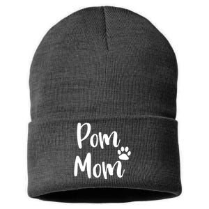 Pom Mom Pomeranian Mom Pom Mama Sustainable Knit Beanie