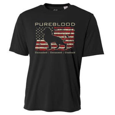 Pureblood Movement Pureblood Medical Freedom Lion Usa Flag Cooling Performance Crew T-Shirt