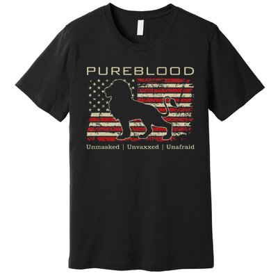 Pureblood Movement Pureblood Medical Freedom Lion Usa Flag Premium T-Shirt