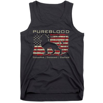 Pureblood Movement Pureblood Medical Freedom Lion Usa Flag Tank Top