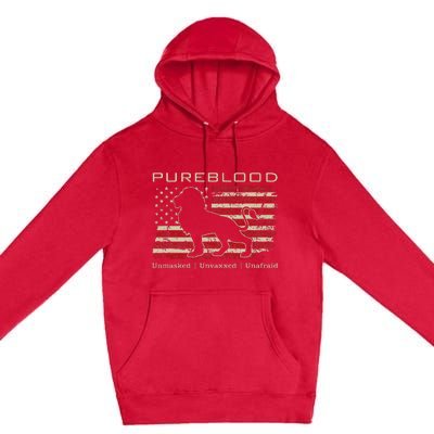 Pureblood Movement Pureblood Medical Freedom Lion Usa Flag Premium Pullover Hoodie