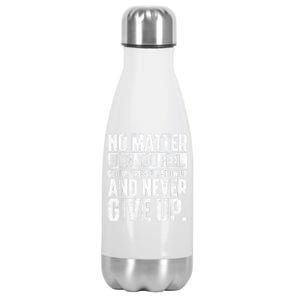 Perseverance Motivational Quote Inspiration Life Slogan Stainless Steel Insulated Water Bottle