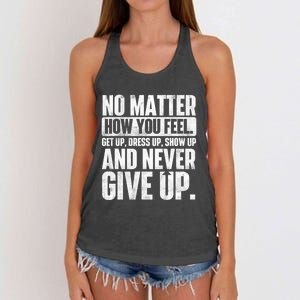 Perseverance Motivational Quote Inspiration Life Slogan Women's Knotted Racerback Tank