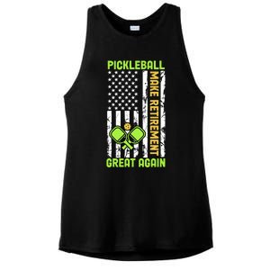 Pickleball Make Retiret Great Again Us Flag Pickleball Cute Gift Ladies PosiCharge Tri-Blend Wicking Tank