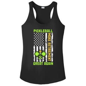 Pickleball Make Retiret Great Again Us Flag Pickleball Cute Gift Ladies PosiCharge Competitor Racerback Tank