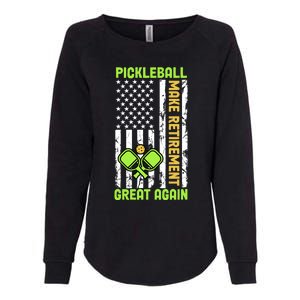 Pickleball Make Retiret Great Again Us Flag Pickleball Cute Gift Womens California Wash Sweatshirt