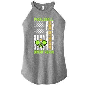 Pickleball Make Retiret Great Again Us Flag Pickleball Cute Gift Women's Perfect Tri Rocker Tank