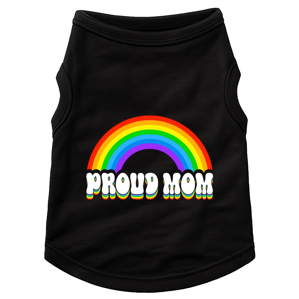 Proud Mom Rainbow Pride Lgbt Vintage Doggie Tank