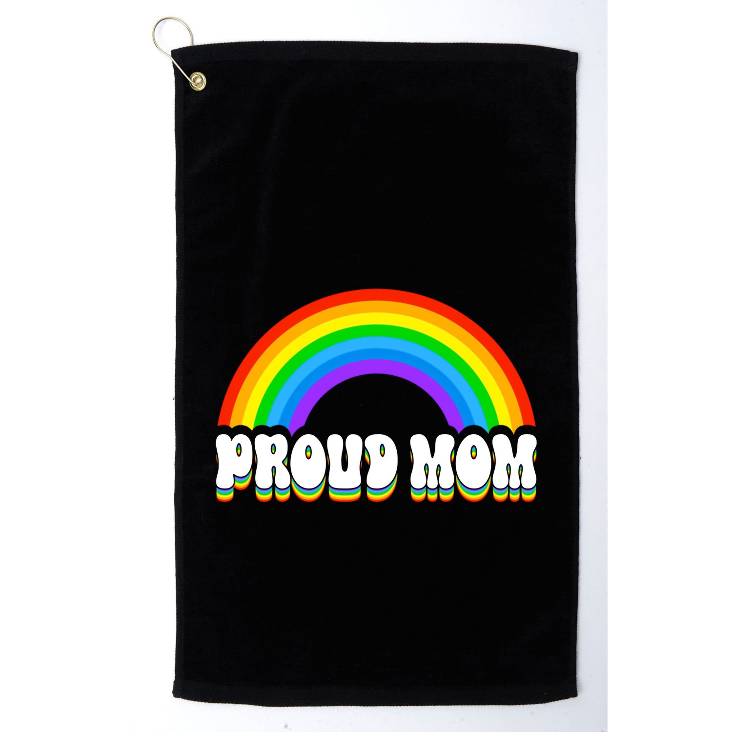 Proud Mom Rainbow Pride Lgbt Vintage Golf Towel