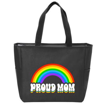 Proud Mom Rainbow Pride Lgbt Vintage Zip Tote Bag