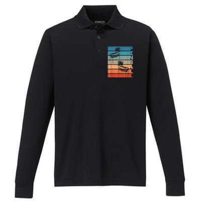 Pinball Machine Retro Vintage Design For Wizards Performance Long Sleeve Polo