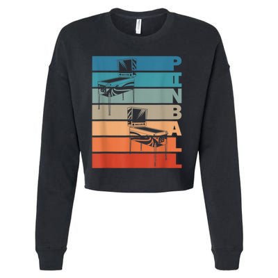 Pinball Machine Retro Vintage Design For Wizards Cropped Pullover Crew