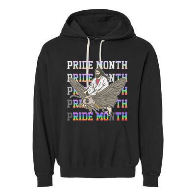 Pride Month Ride Moth Design Garment-Dyed Fleece Hoodie