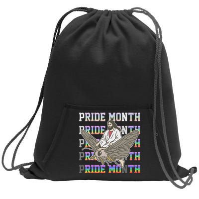 Pride Month Ride Moth Design Sweatshirt Cinch Pack Bag