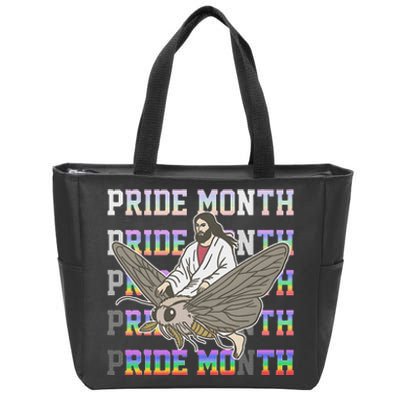 Pride Month Ride Moth Design Zip Tote Bag