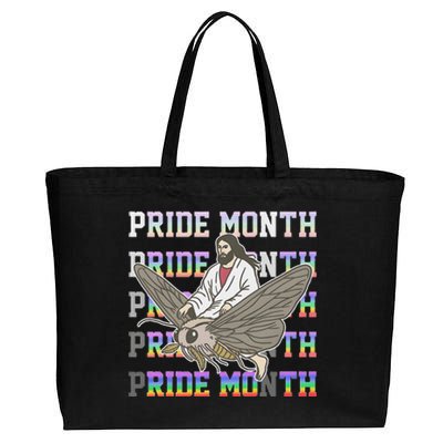 Pride Month Ride Moth Design Cotton Canvas Jumbo Tote