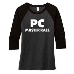 Pc Master Race Women's Tri-Blend 3/4-Sleeve Raglan Shirt