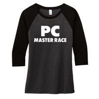 Pc Master Race Women's Tri-Blend 3/4-Sleeve Raglan Shirt