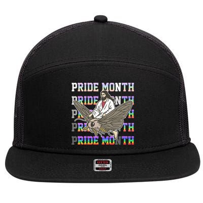 Pride Month Ride Moth Pride Month Ride Moth 7 Panel Mesh Trucker Snapback Hat