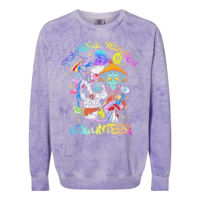 Psychedelic Mushroom Research Volunteer Colorblast Crewneck Sweatshirt