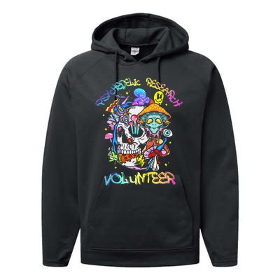 Psychedelic Mushroom Research Volunteer Performance Fleece Hoodie