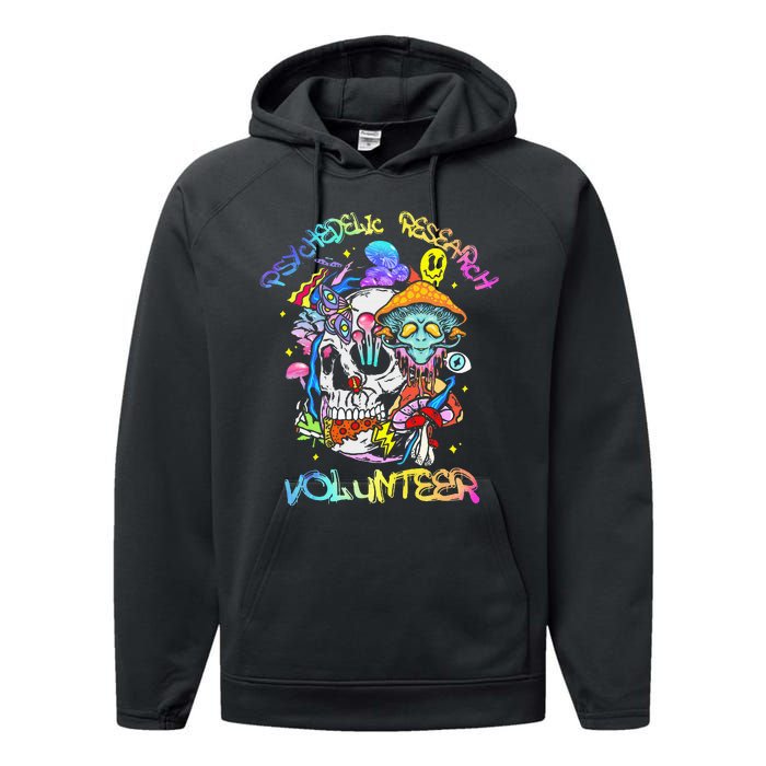 Psychedelic Mushroom Research Volunteer Performance Fleece Hoodie