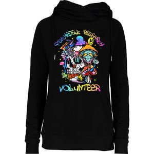 Psychedelic Mushroom Research Volunteer Womens Funnel Neck Pullover Hood