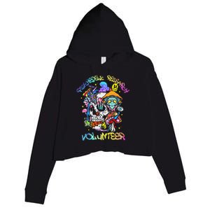 Psychedelic Mushroom Research Volunteer Crop Fleece Hoodie