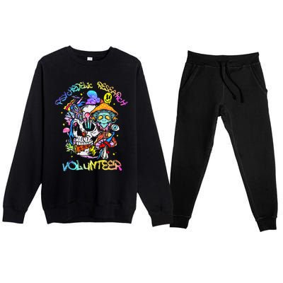 Psychedelic Mushroom Research Volunteer Premium Crewneck Sweatsuit Set