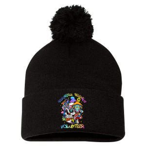 Psychedelic Mushroom Research Volunteer Pom Pom 12in Knit Beanie