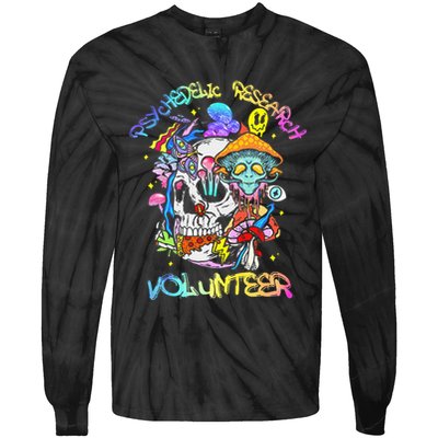 Psychedelic Mushroom Research Volunteer Tie-Dye Long Sleeve Shirt
